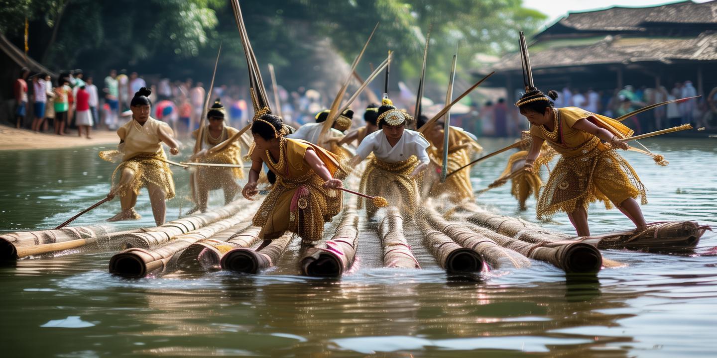 七星河村渔猎祭祀重现,千年竹筏撒网技艺引围观